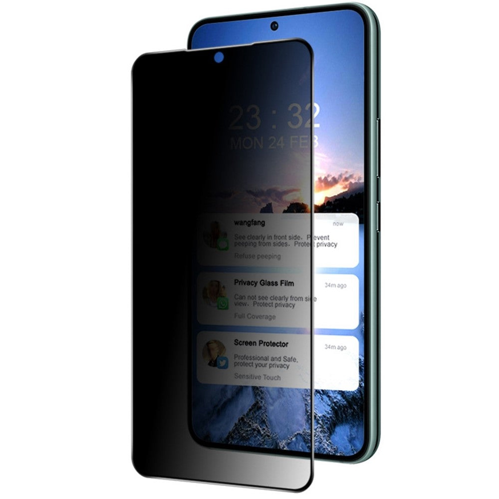 IMAK Skærmbeskytter til Samsung Galaxy S22 5G / S23 Anti-spion Hærdet Glas Film Fuld Lim Fuld Dækning Følsom Berøringsskærm Film