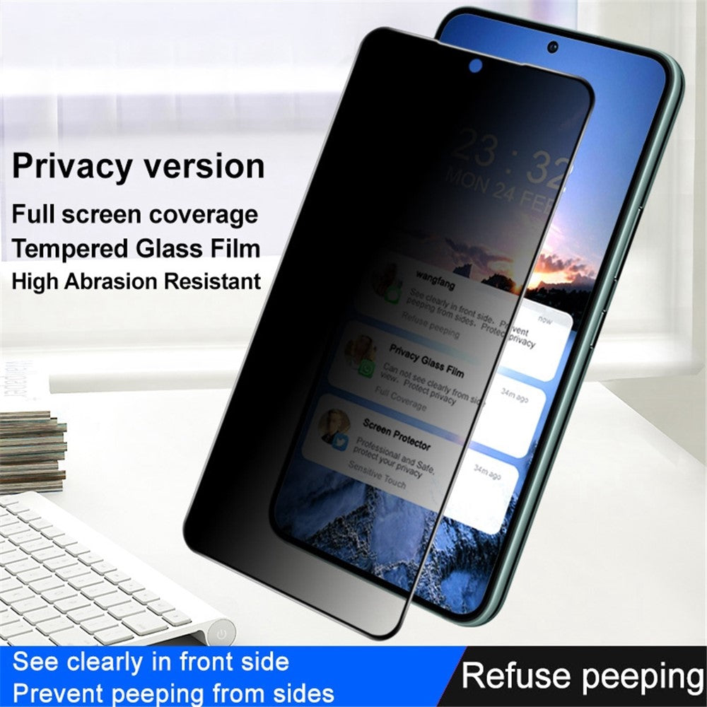 IMAK Skærmbeskytter til Samsung Galaxy S22 5G / S23 Anti-spion Hærdet Glas Film Fuld Lim Fuld Dækning Følsom Berøringsskærm Film
