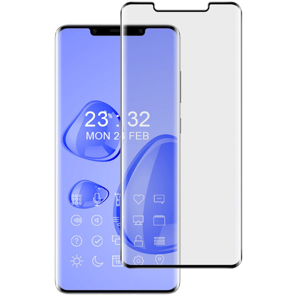 IMAK för Huawei Mate 50 Pro 4G 3D böjd sidolim härdat glas skärmskydd helhöljande HD klar skärmskyddsfilm