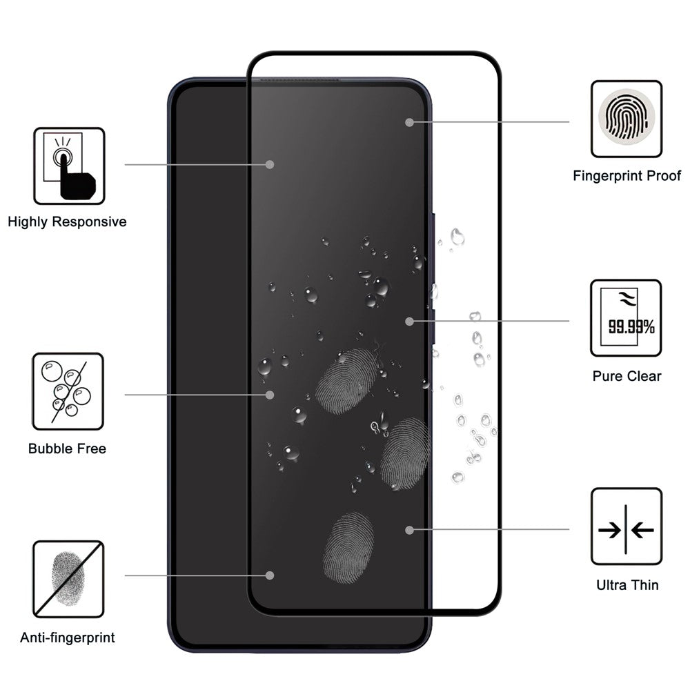 For Oppo Reno13 F 5G (Reno 13 FS 5G) / 4G AGC Tempered Glass with Black Edge Full Glue Full Coverage Screen Protector