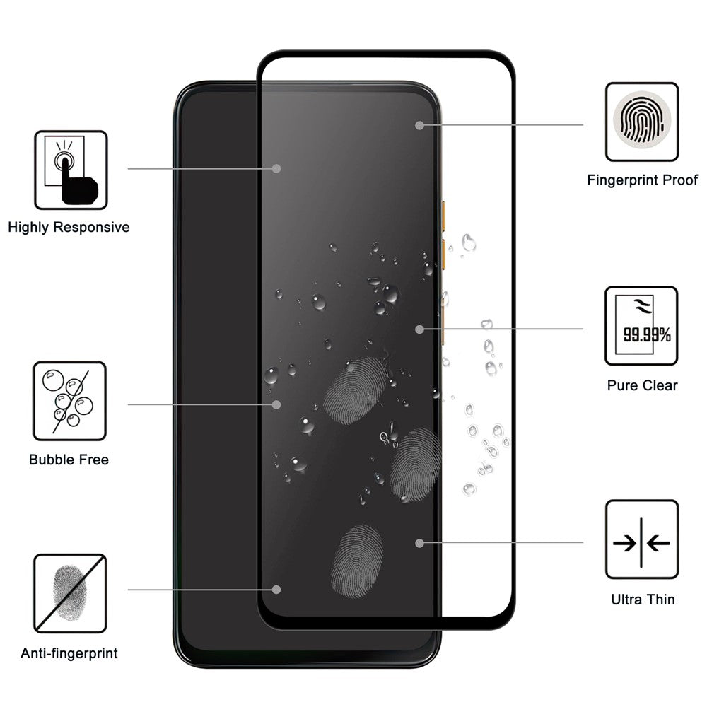 For Xiaomi Poco X7 Pro 5G AGC Tempered Glass with Black Edge Full Glue Full Coverage Screen Protector