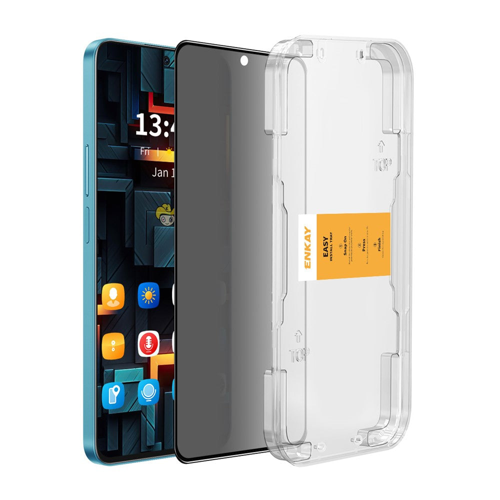 ENKAY HAT PRINCE For Honor X9c Smart 5G Anti-Spy Film   Silk Printing Tempered Glass Screen Protector with Installation Tool