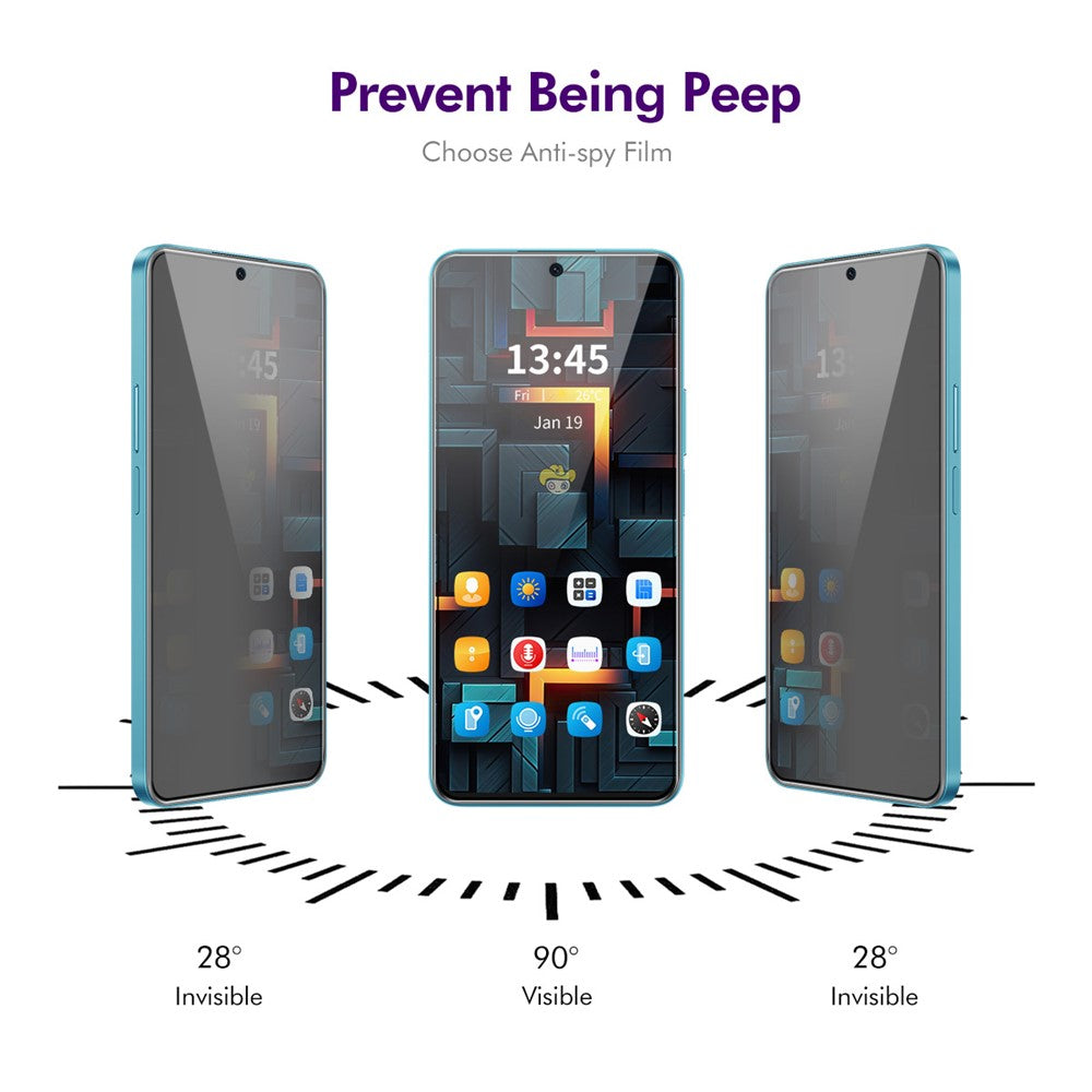 ENKAY HAT PRINCE For Honor X60 5G Anti-Spy Film   Silk Printing Tempered Glass Screen Protector with Installation Tool