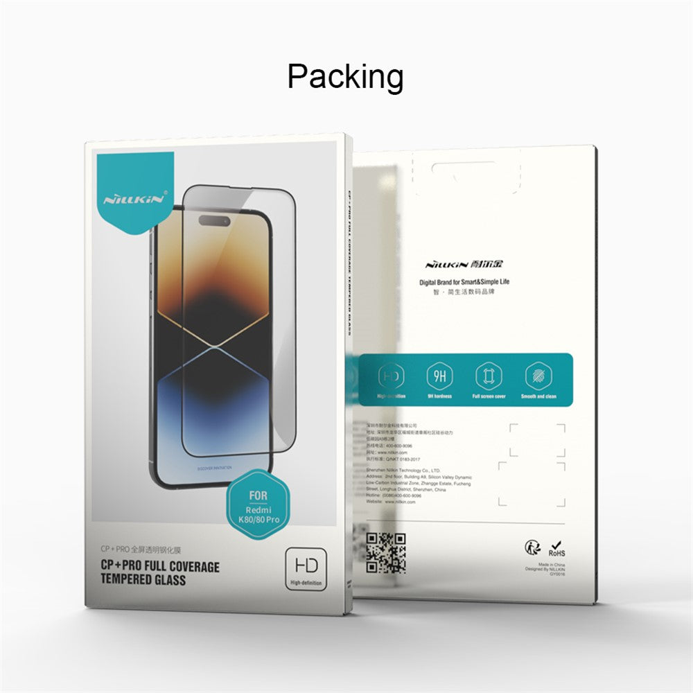 NILLKIN CP+PRO AGC-glasfilm med ultraklar skærmbeskyttelse til Xiaomi Poco F7 Ultra 5G / Poco F7 Pro 5G / Redmi K80 Pro 5G / K80 5G