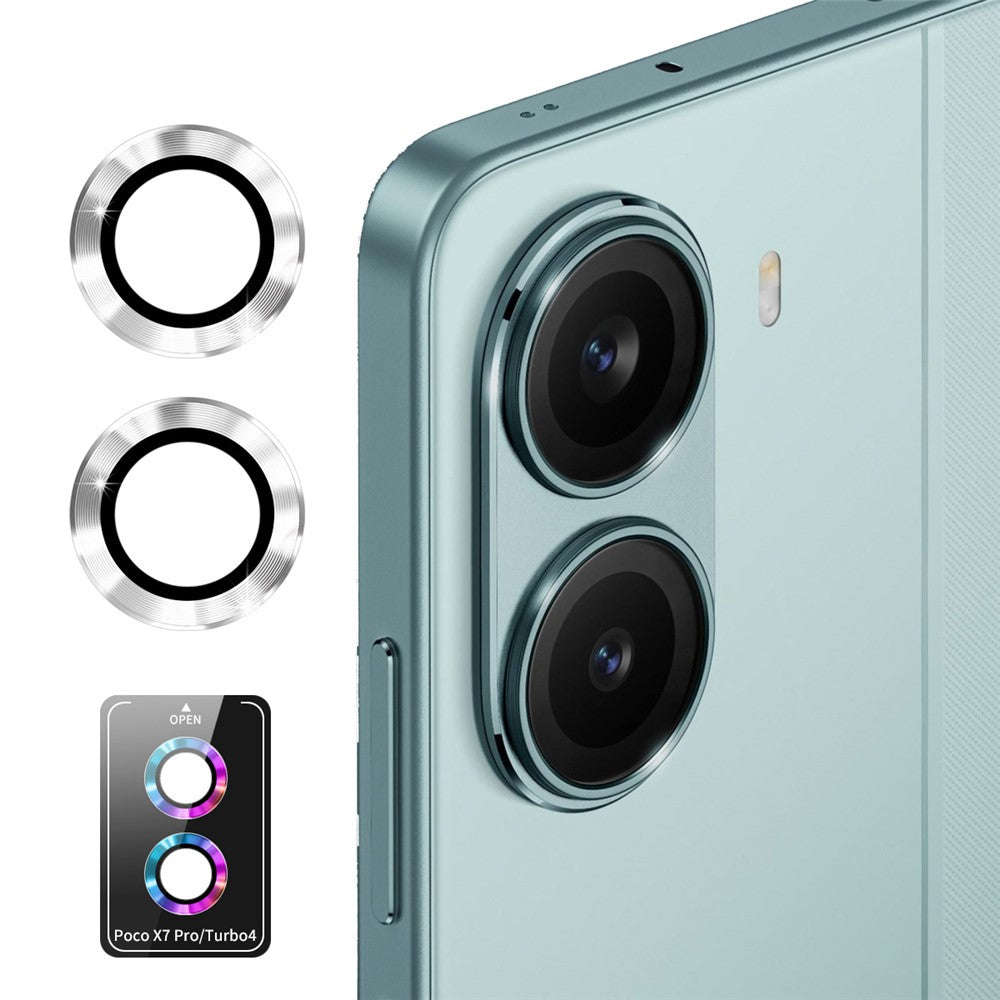 ENKAY HAT PRINCE För Xiaomi Redmi Turbo 4 5G / Xiaomi Poco X7 Pro 5G Kameralinsskydd Metallring Linsfilm