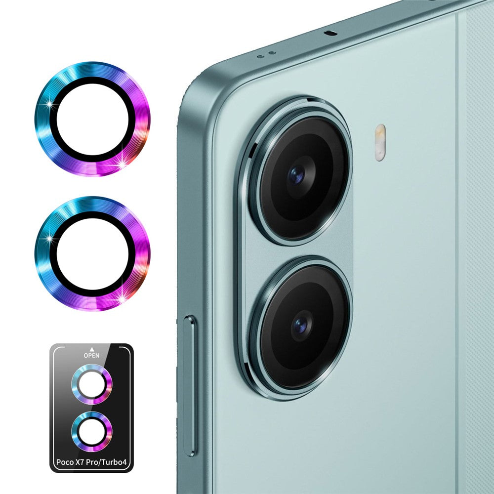 ENKAY HAT PRINCE För Xiaomi Redmi Turbo 4 5G / Xiaomi Poco X7 Pro 5G Kameralinsskydd Metallring Linsfilm