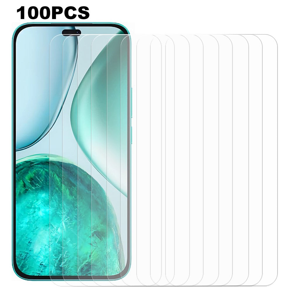 100Pcs For Honor X8c 4G Screen Protector Anti-Scratch Tempered Glass Film (No Package, with Wipes Set, Dust-absorber, Guide Sticker)