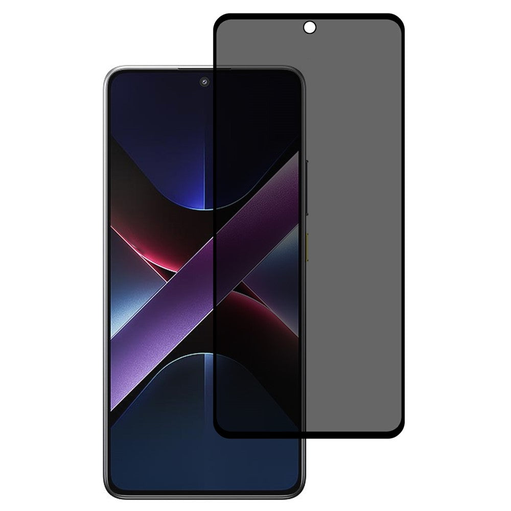 For Xiaomi Poco X7 Pro 5G Anti-Peep Full Cover Screen Protector Silk Printing Tempered Glass Film