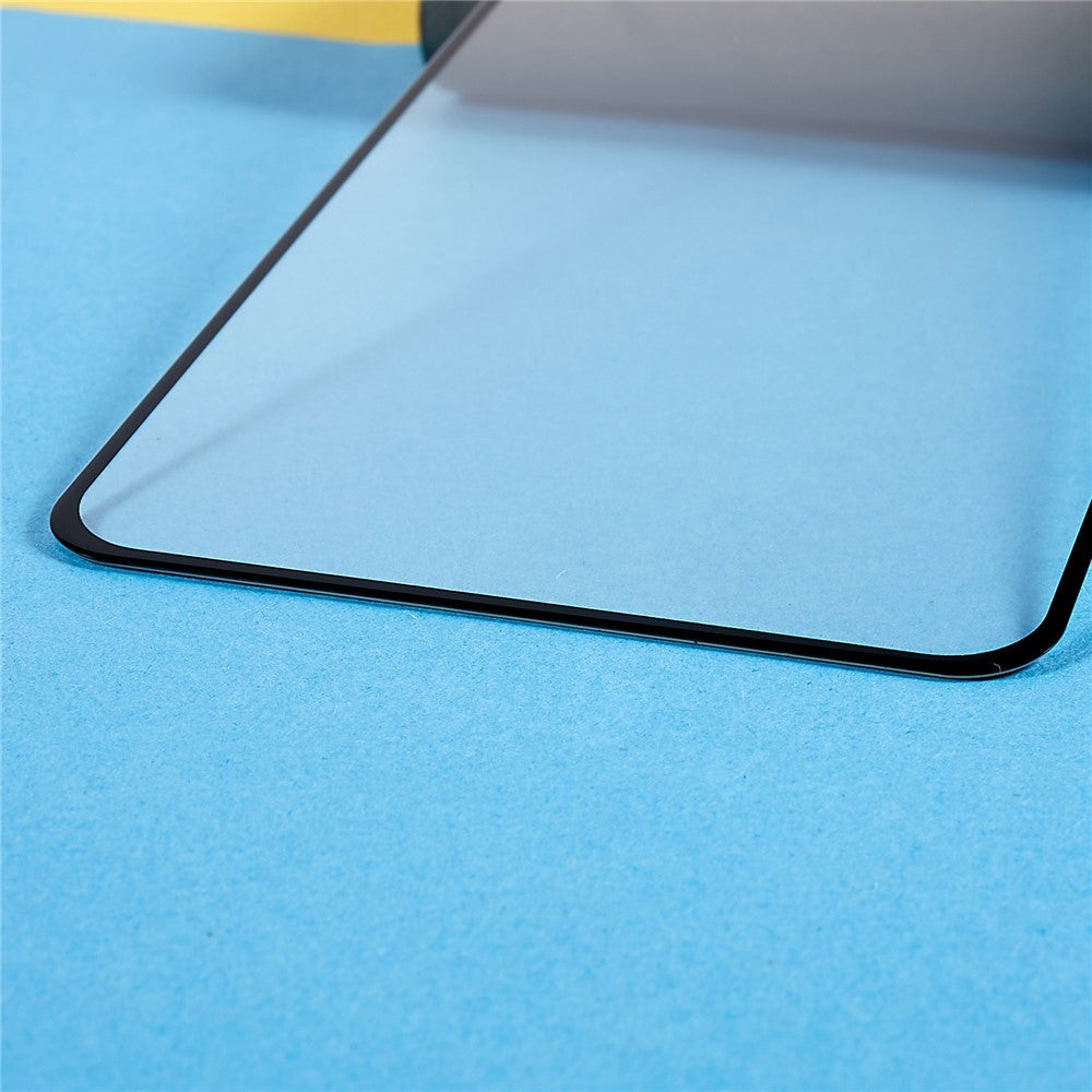 For Oppo Reno8 Lite 5G Silk Printing Anti-explosion Tempered Glass Screen Protector Scratch-resistant Full Glue Full Covering Screen Film