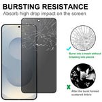 Til Samsung Galaxy S25 Edge hærdet glasfilm 2.5D Arc kant Anti-Spy (oplåsning med fingeraftryk)