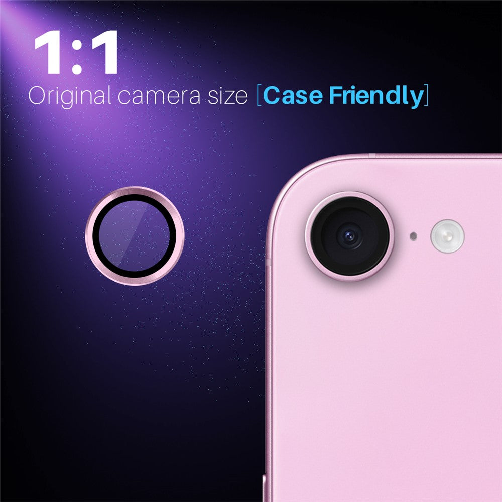 NORTHJO 1 sæt til iPhone 17e / 16e kameralinsefilm + hærdet glas + linsebeskytter med metalring