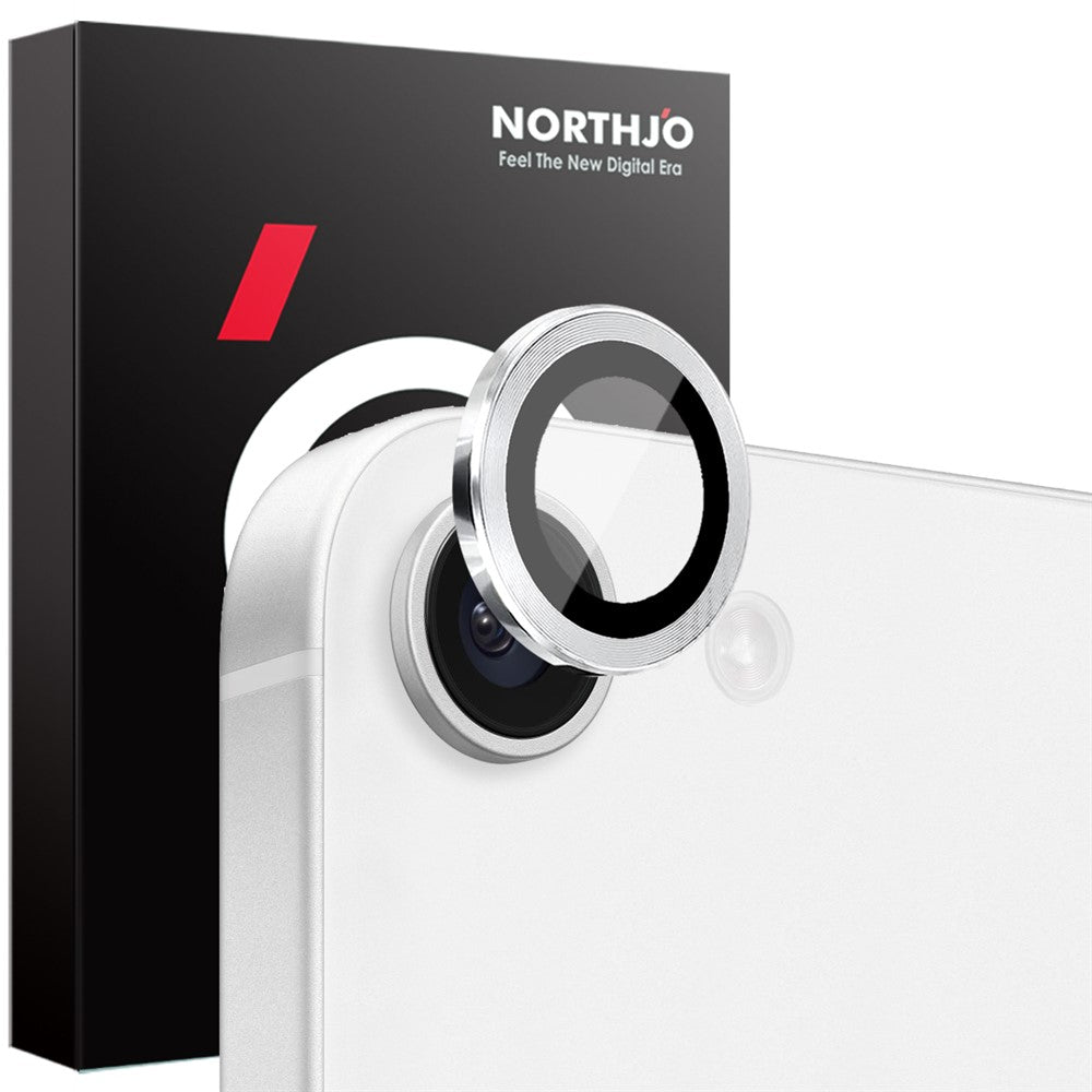 NORTHJO 1 sæt til iPhone 17e / 16e kameralinsefilm + hærdet glas + linsebeskytter med metalring