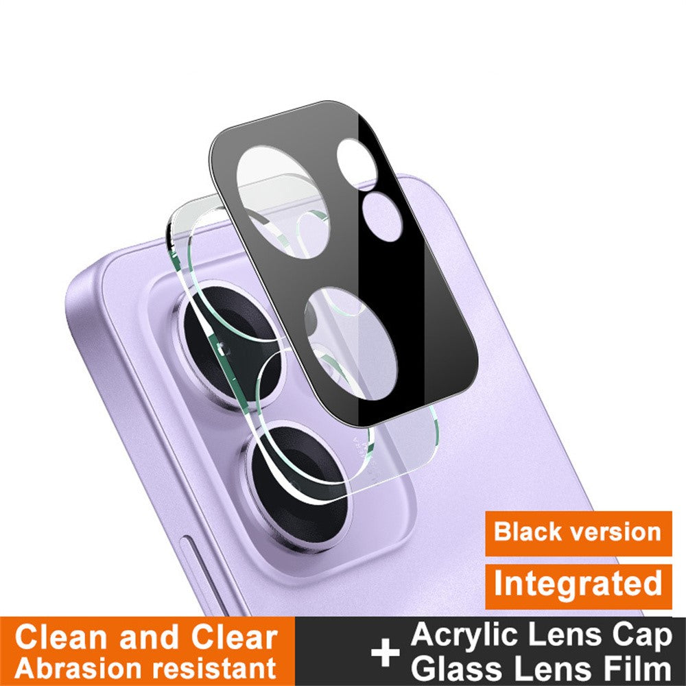 IMAK For Oppo Reno13 F 5G (Reno 13 FS 5G) / 4G Tempered Glass Lens Film + Acrylic Cap (Black Version)