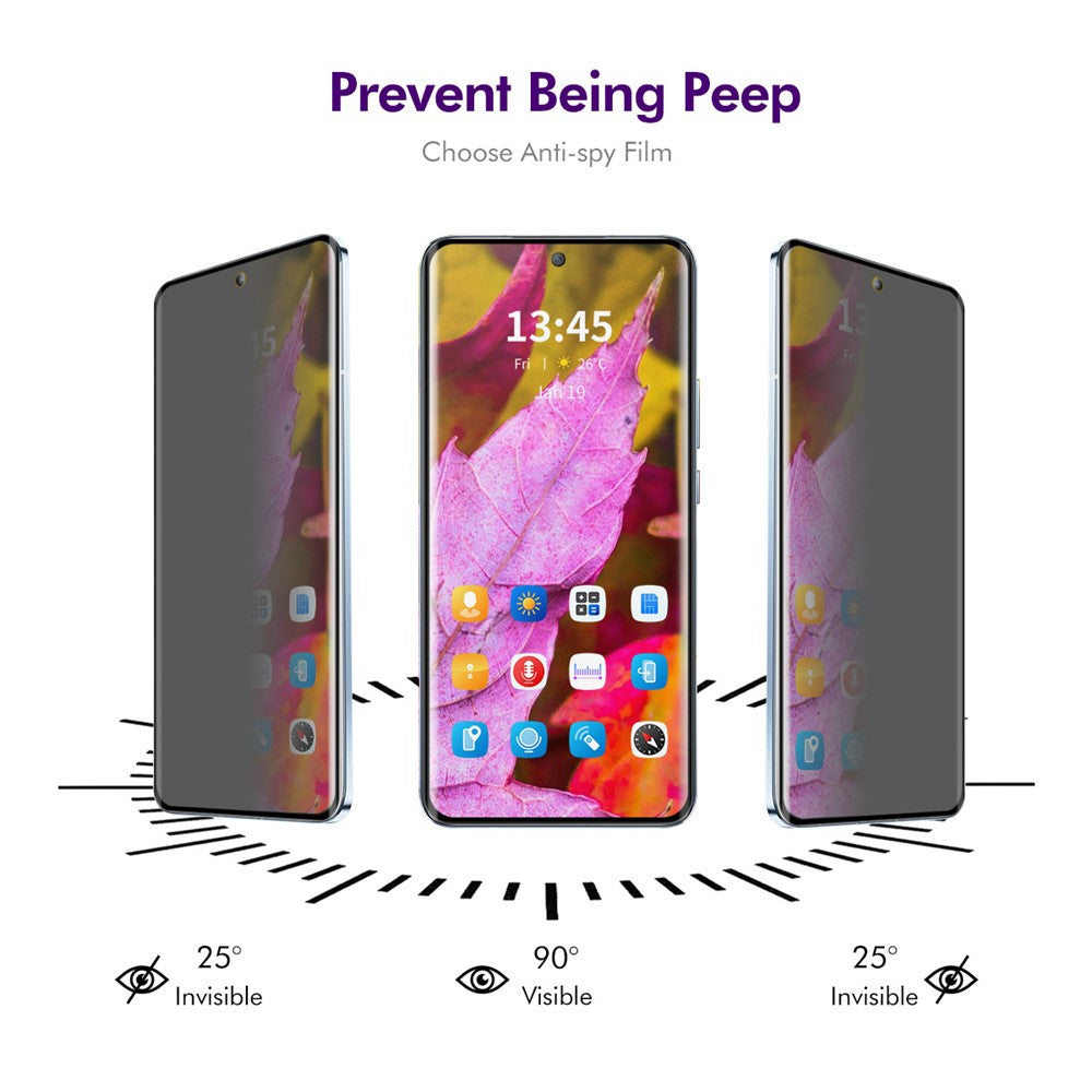 ENKAY HAT PRINCE 3D Curved Anti-Spy Tempered Glass Film For Xiaomi Poco X7 5G  /  Redmi Note 14 Pro+ 5G  /  Note 14 Pro 5G  /  Note 13 Pro+ 5G
