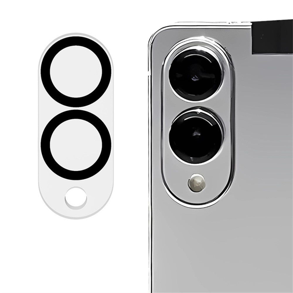 RURIHAI til Samsung Galaxy S25 Edge Kameralinsebeskytter Klar Sort Cirkel 3D Højt Aluminium-Silicium Glas Linsefilm