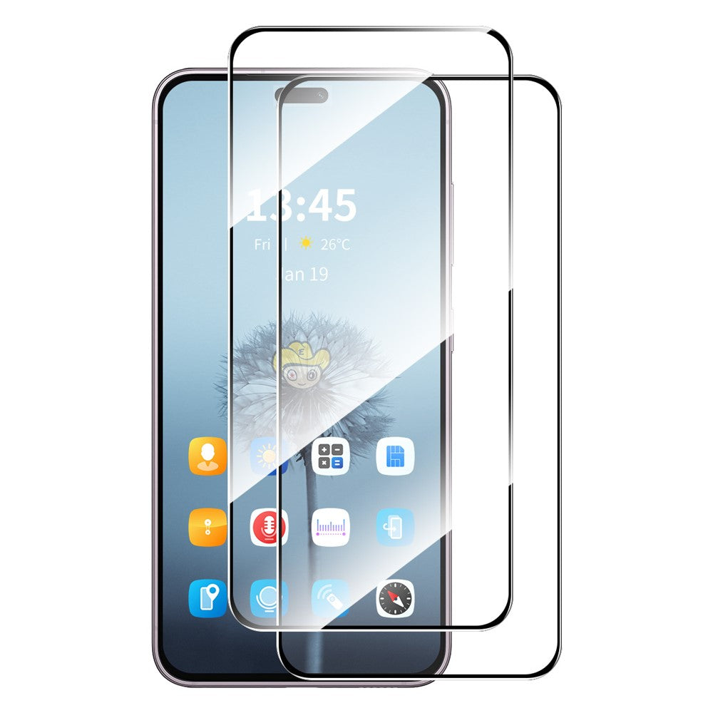 ENKAY HAT PRINCE For Honor X8c 4G 2Pcs Screen Protector 9H Silk Printing 0.26mm Tempered Glass