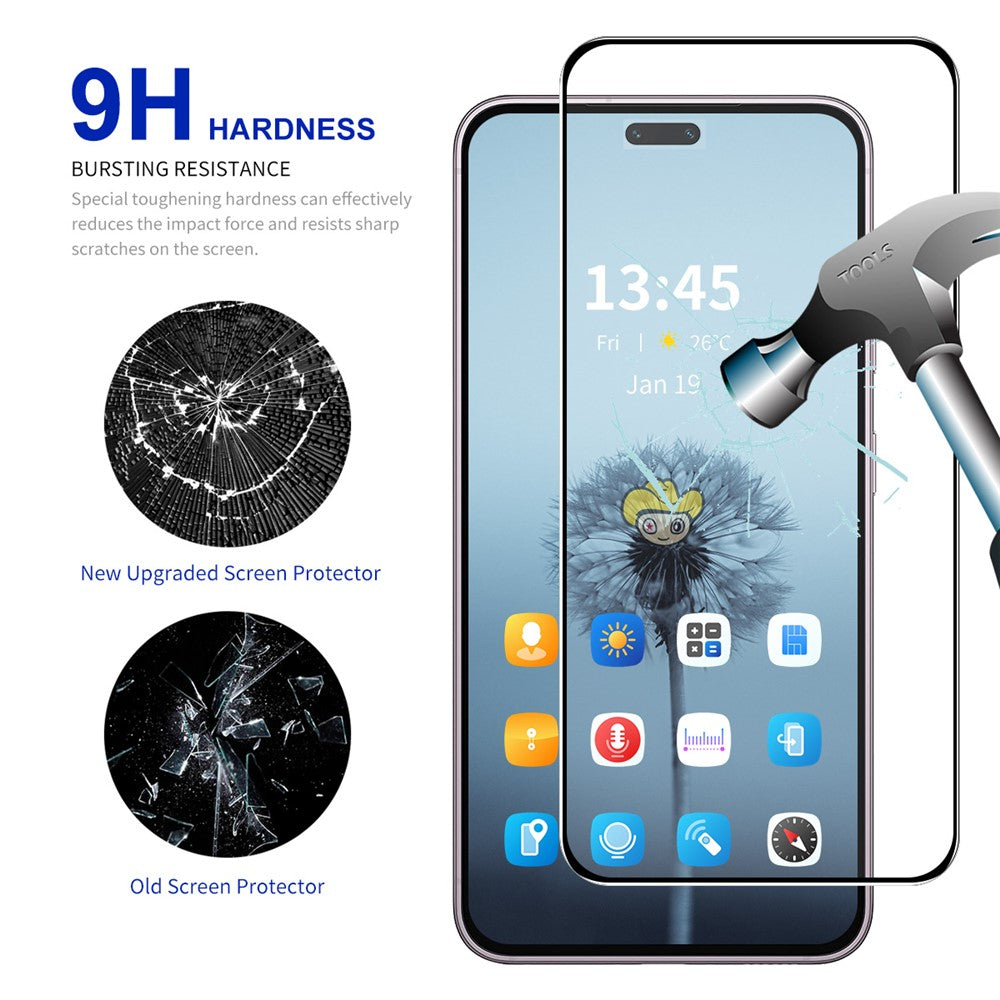 ENKAY HAT PRINCE For Honor X8c 4G 2Pcs Screen Protector 9H Silk Printing 0.26mm Tempered Glass