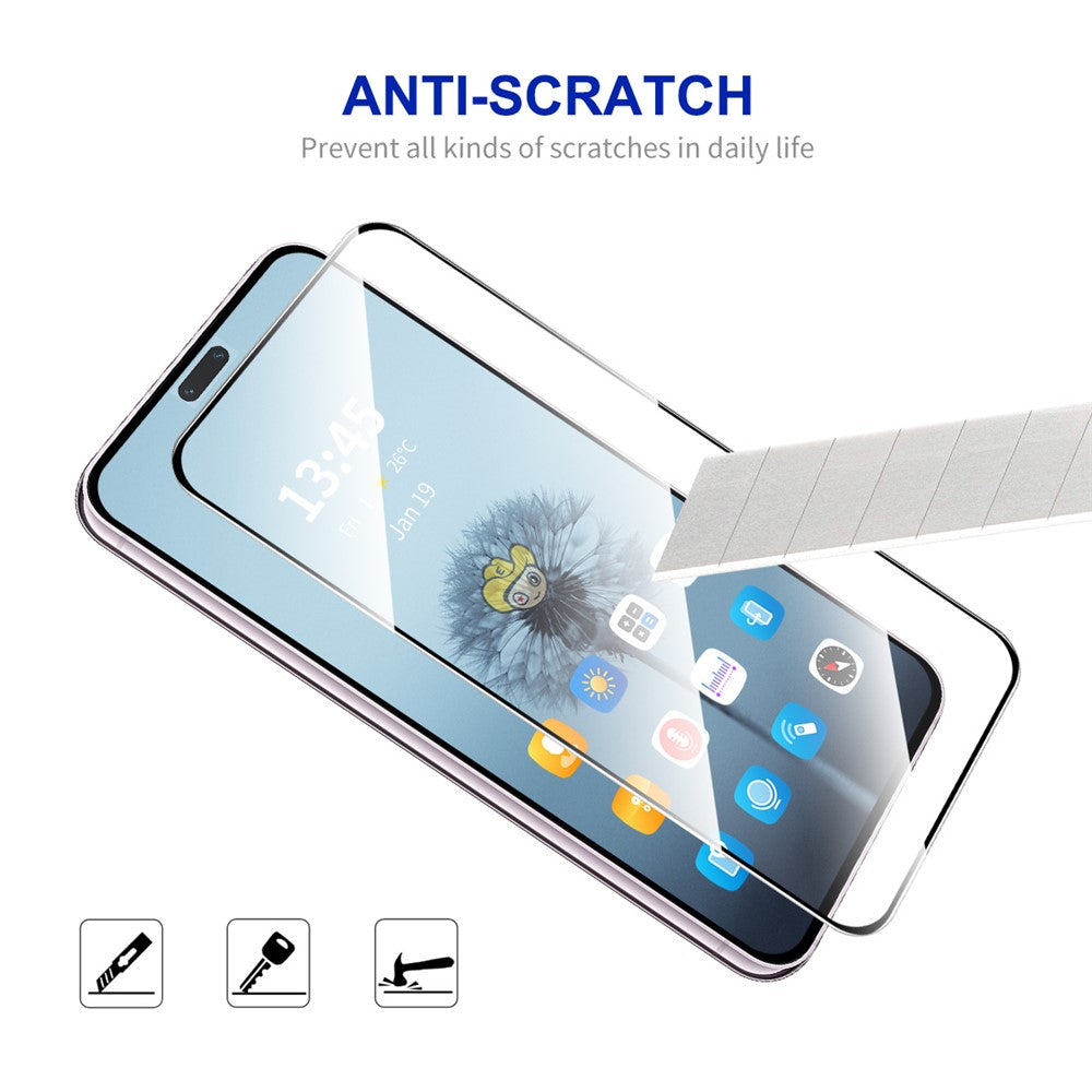 ENKAY HAT PRINCE For Honor X8c 4G 2Pcs Screen Protector 9H Silk Printing 0.26mm Tempered Glass