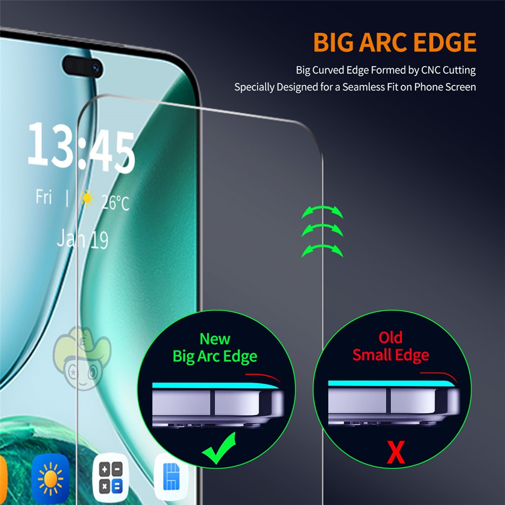 ENKAY HAT PRINCE For Honor X8c 4G 2Pcs Screen Protector   9H Clear High Aluminum-Silicon Glass Film