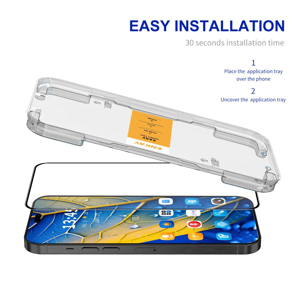 ENKAY HAT PRINCE For Honor X8c 4G HD Clear Film   Tempered Glass Screen Protector with Installation Tool