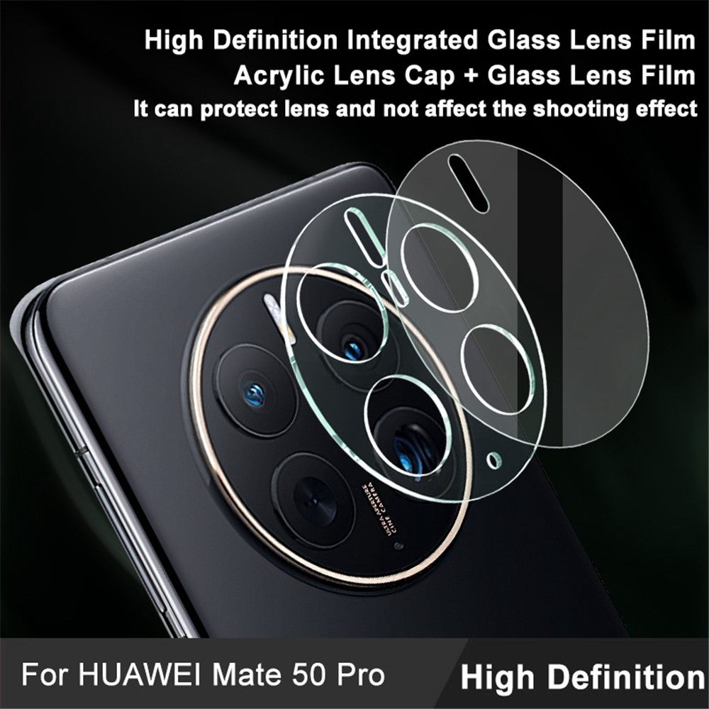 IMAK För Huawei Mate 50 Pro 4G Kameralinsskydd HD Härdat Glas Kameralinsfilm + Akryllinsskydd