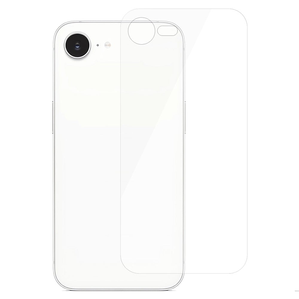 For iPhone 17e / 16e Tempered Glass Phone Back Protector 0.3mm Arc Edge HD Clear Back Film