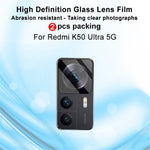 IMAK 2 st/set kameralinsskydd för Xiaomi Redmi K50 Ultra 5G/12T 5G, reptålig HD härdat glas bakkameralinsfilm