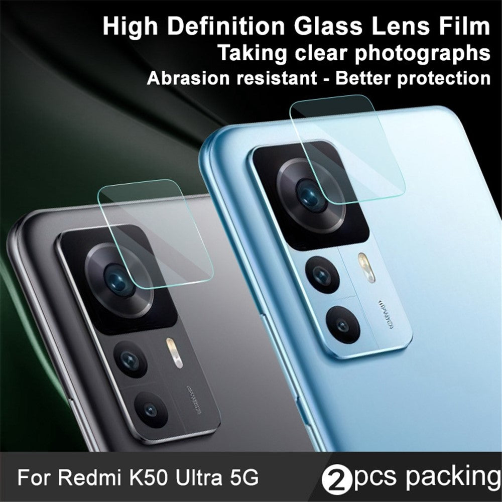 IMAK 2 st/set kameralinsskydd för Xiaomi Redmi K50 Ultra 5G/12T 5G, reptålig HD härdat glas bakkameralinsfilm