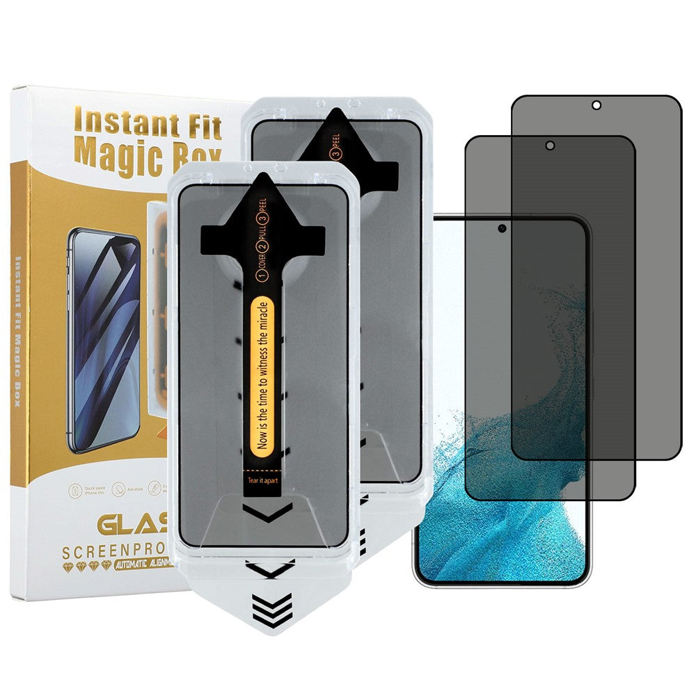 2 stk. Til Samsung Galaxy S23 / S22 5G Anti-spion skærmbeskytter i aluminium-siliciumglas (fingeraftryksoplåsning)