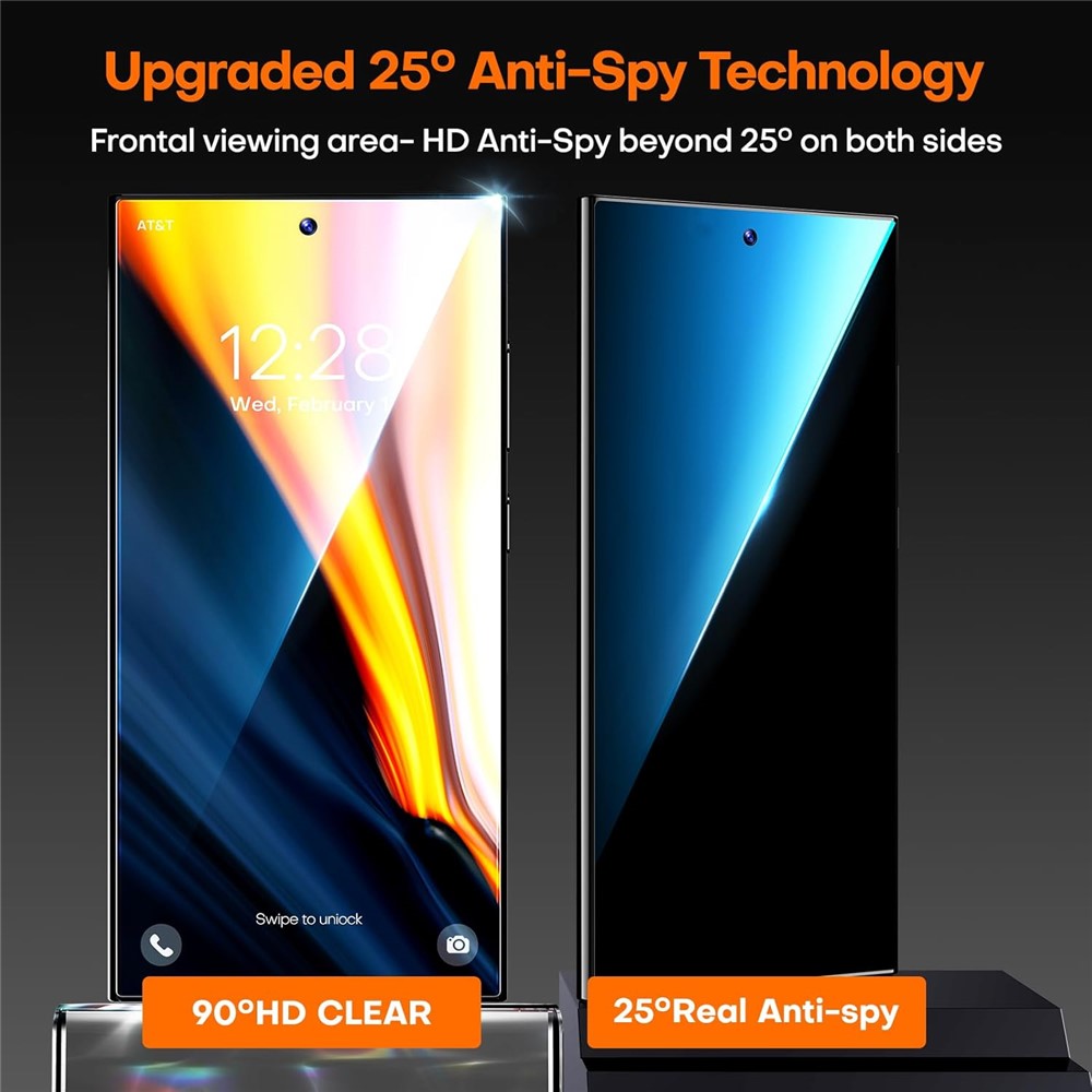 2 stk. Til Samsung Galaxy S23 / S22 5G Anti-spion skærmbeskytter i aluminium-siliciumglas (fingeraftryksoplåsning)