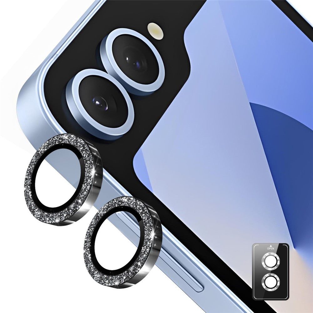 ENKAY HAT PRINCE til Samsung Galaxy Z Flip6 5G Kamerabeskytter i Hærdet Glas med Glitter-Dekor