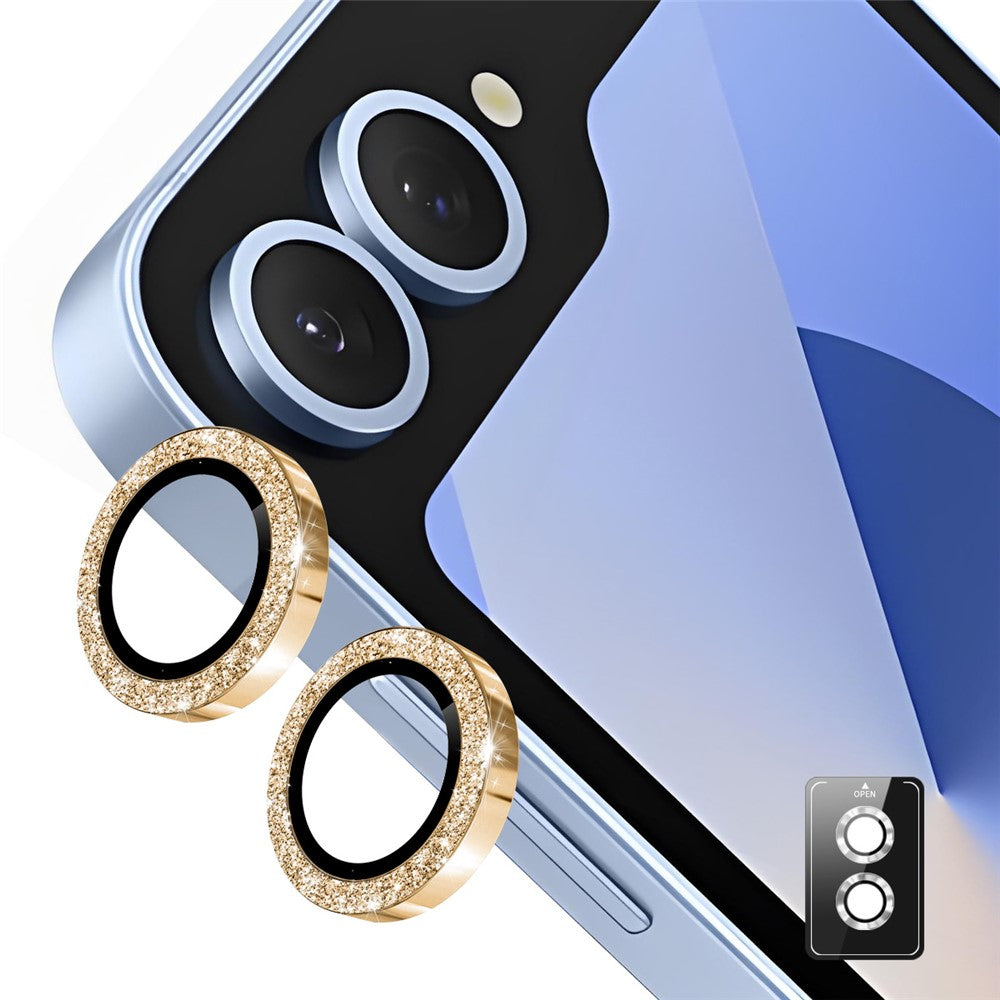 ENKAY HAT PRINCE til Samsung Galaxy Z Flip6 5G Kamerabeskytter i Hærdet Glas med Glitter-Dekor