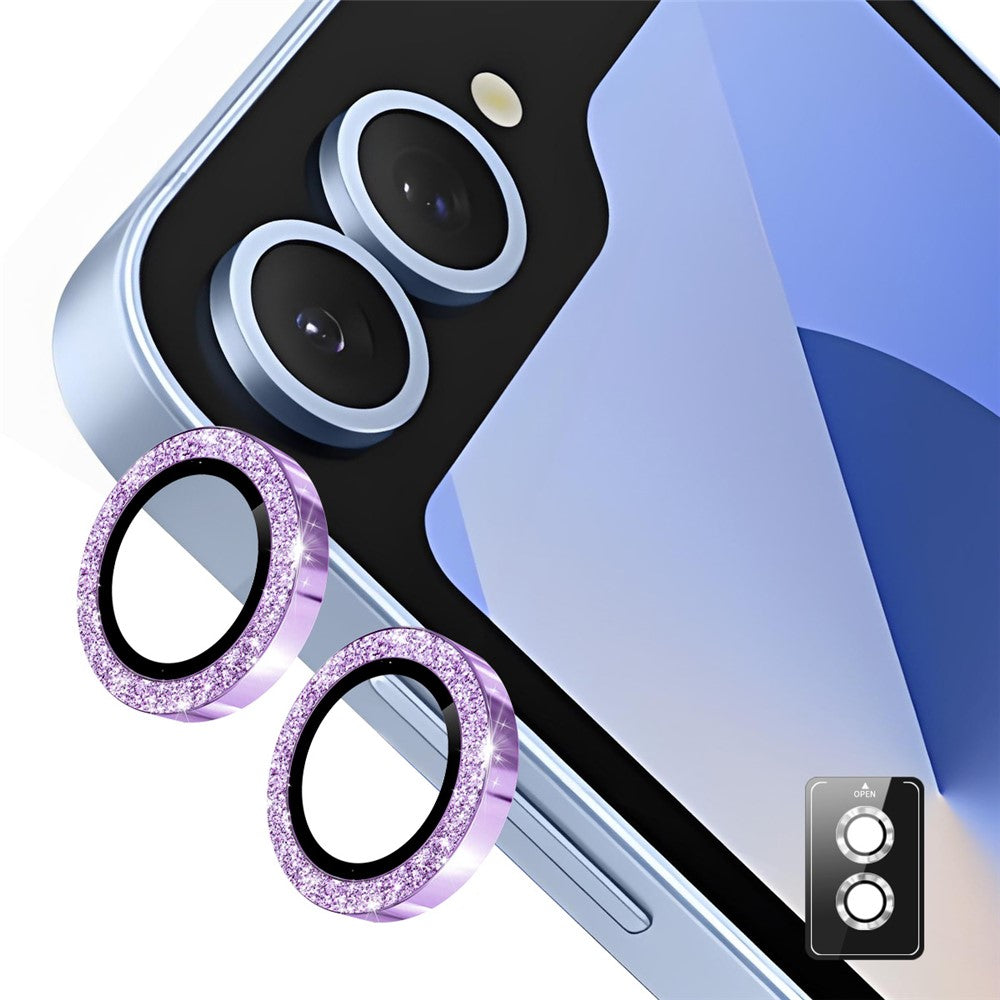 ENKAY HAT PRINCE til Samsung Galaxy Z Flip6 5G Kamerabeskytter i Hærdet Glas med Glitter-Dekor
