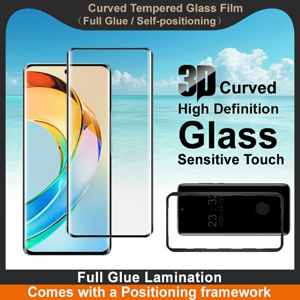 IMAK Screen Protector For Honor X50 5G / X9b 5G / Magic6 Lite 5G Full Glue 3D Curved Tempered Glass Film with Positioning Frame