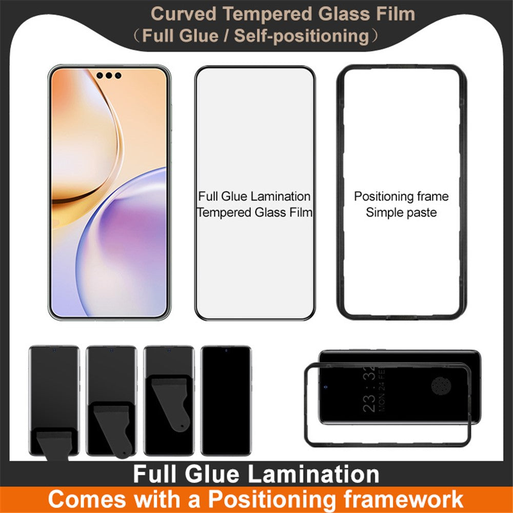 IMAK Screen Protector For Huawei Mate 70 Pro / Mate 70 Pro+ / Mate 70 RS Ultimate Full Glue 3D Curved Tempered Glass Film with Positioning Frame
