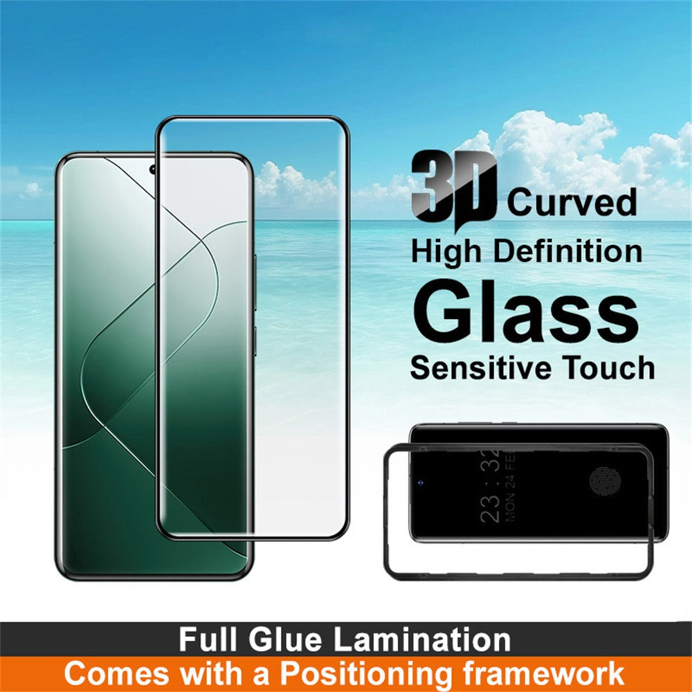 IMAK For Xiaomi 14 Pro / 14 Ultra Screen Protector Full Glue 3D Curved Tempered Glass Film with Positioning Frame