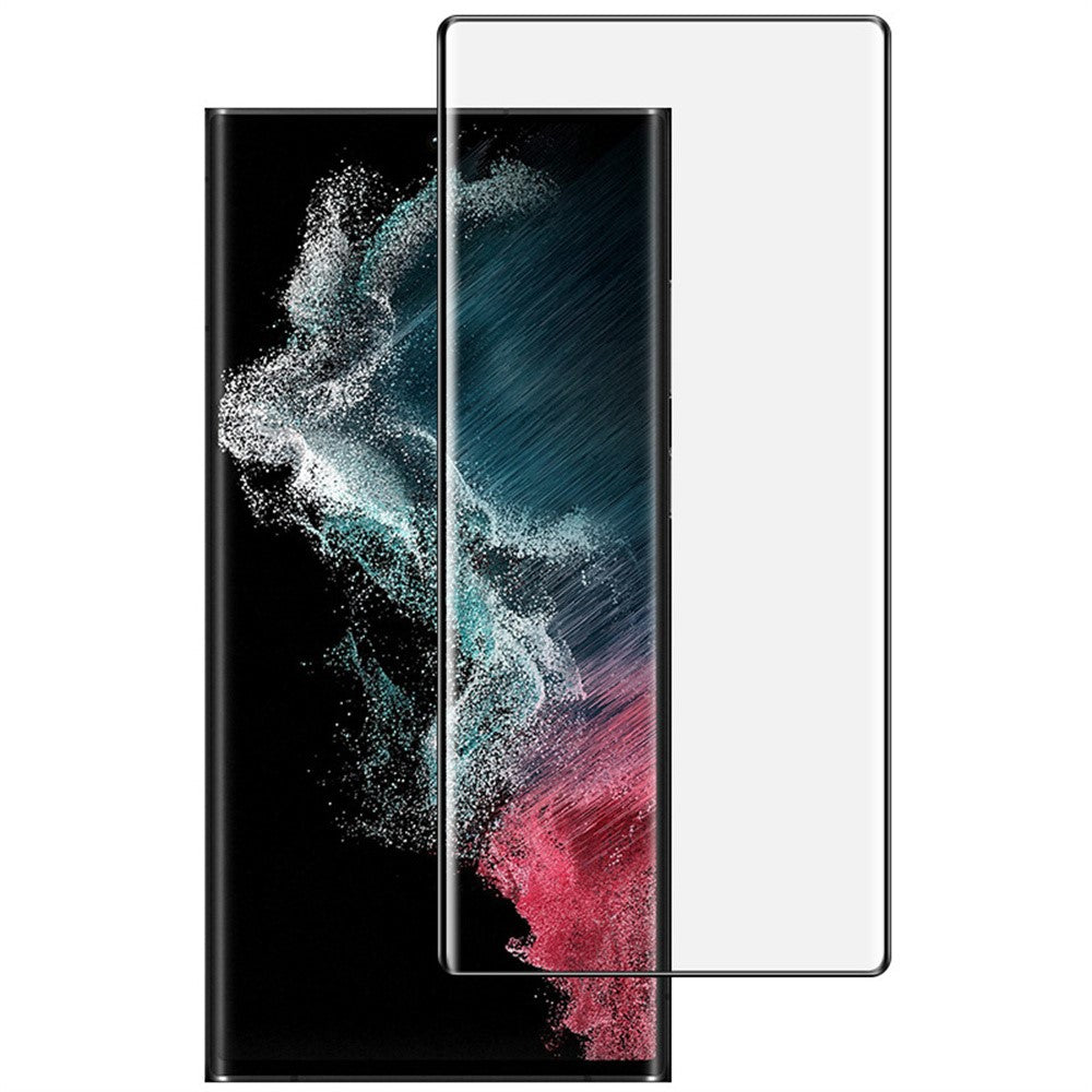 IMAK-skærmbeskyttelse til Samsung Galaxy S22 Ultra 5G, fuldklæbende 3D-buet hærdet glasfilm med placeringsramme