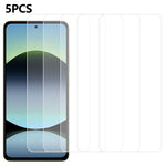 5Pcs For Xiaomi Redmi Note 14 4G (164.84mm) Screen Protector 0.3mm 2.5D Tempered Glass Clear Film