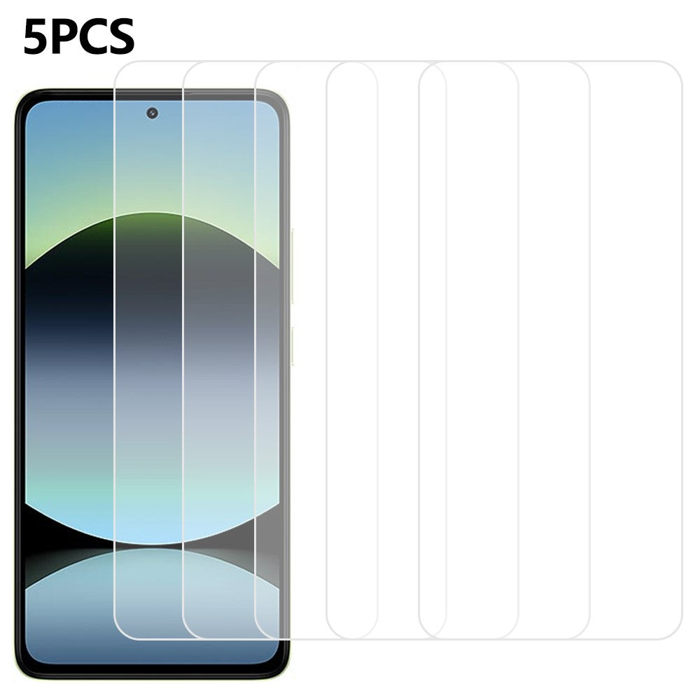 5Pcs For Xiaomi Redmi Note 14 4G (164.84mm) Screen Protector 0.3mm 2.5D Tempered Glass Clear Film