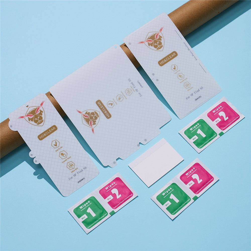 1 Set For Oppo Find N5 5G Screen Protector Inside + Front + Back Cover Clear TPU Film