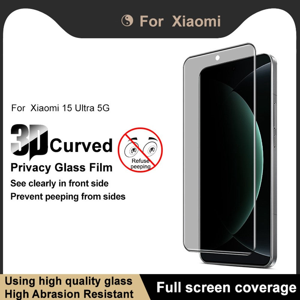 IMAK For Xiaomi 15 Ultra Anti Spy Screen Protector Full Cover Tempered Glass Film