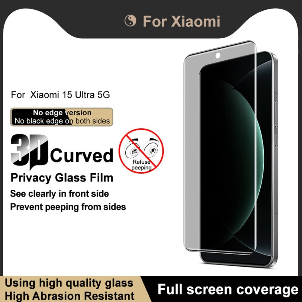 IMAK för Xiaomi 15 Ultra Anti-Spy skärmskydd i härdat glas (version utan kant)