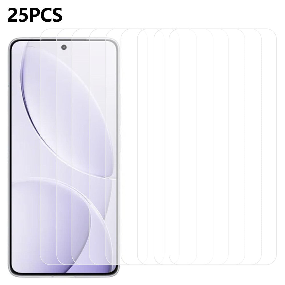 25Pcs For Xiaomi Poco F7 Ultra 5G / Poco F7 Pro 5G / Redmi K80 5G / K80 Pro 5G Tempered Glass High Definition Screen Protector Film (No Package, with Wipes Set, Dust-absorber, Guide Sticker)