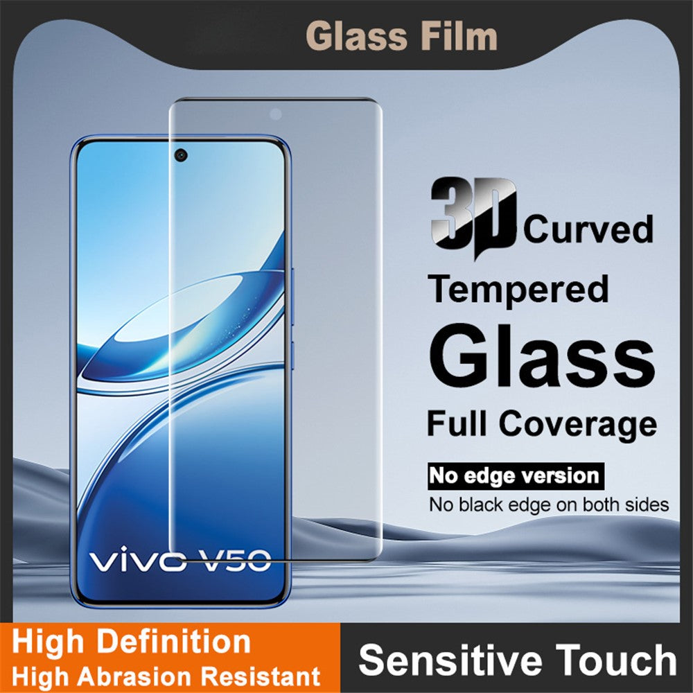 IMAK for vivo V50e 5G / V50 5G Full Screen Protector 3D Curved Tempered Glass Film (No Edge Version)