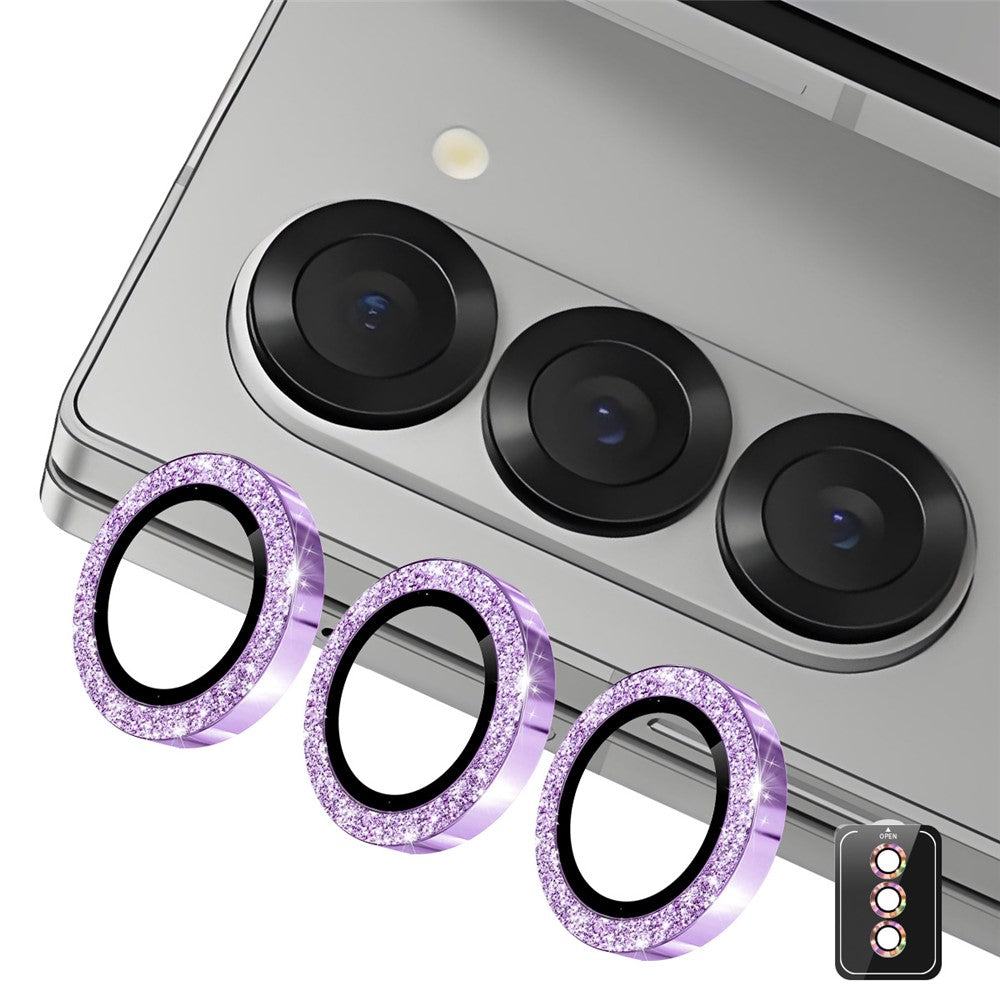 ENKAY HAT PRINCE For Samsung Galaxy Z Fold7 5G Camera Lens Protector  Glitter Decor Tempered Glass Lens Film