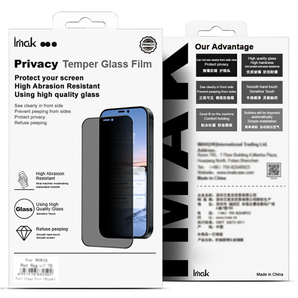 IMAK til Samsung Galaxy Z Fold8 Ultra / Z Fold7 5G Anti Peep hærdet glas skærmbeskytter Fuld dækning