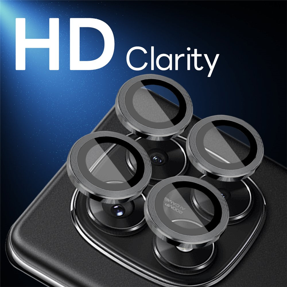 NORTHJO 1 set för Xiaomi Redmi Note 14 Pro 5G / Poco X7 5G härdat glas kameralinsfilm CD-vener metallring linsskydd