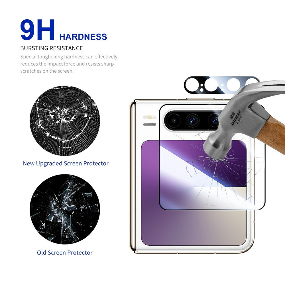 RURIHAI For Huawei Pura X Screen Protector + Camera Lens Protector Silk Printing High Aluminium-Silicon Glass Film Easy Installation