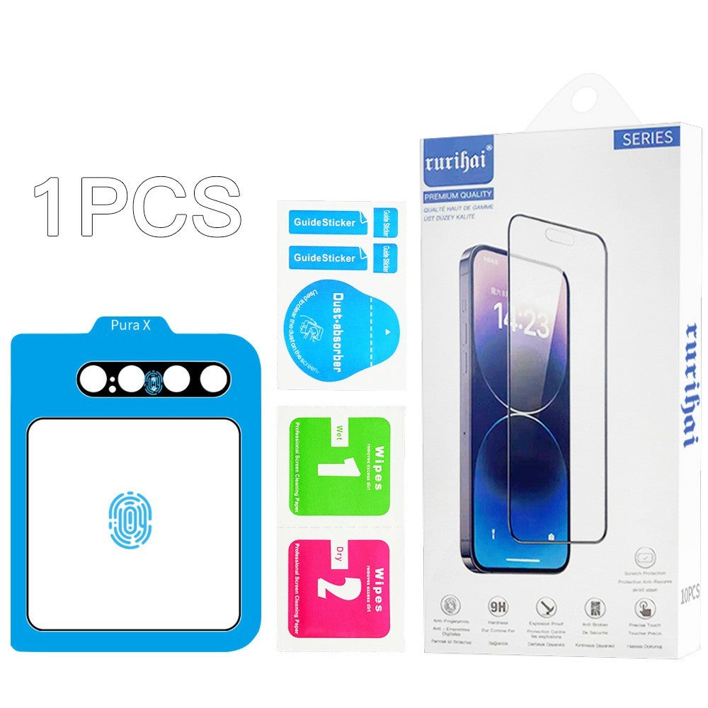 RURIHAI For Huawei Pura X Screen Protector + Camera Lens Protector Silk Printing High Aluminium-Silicon Glass Film Easy Installation