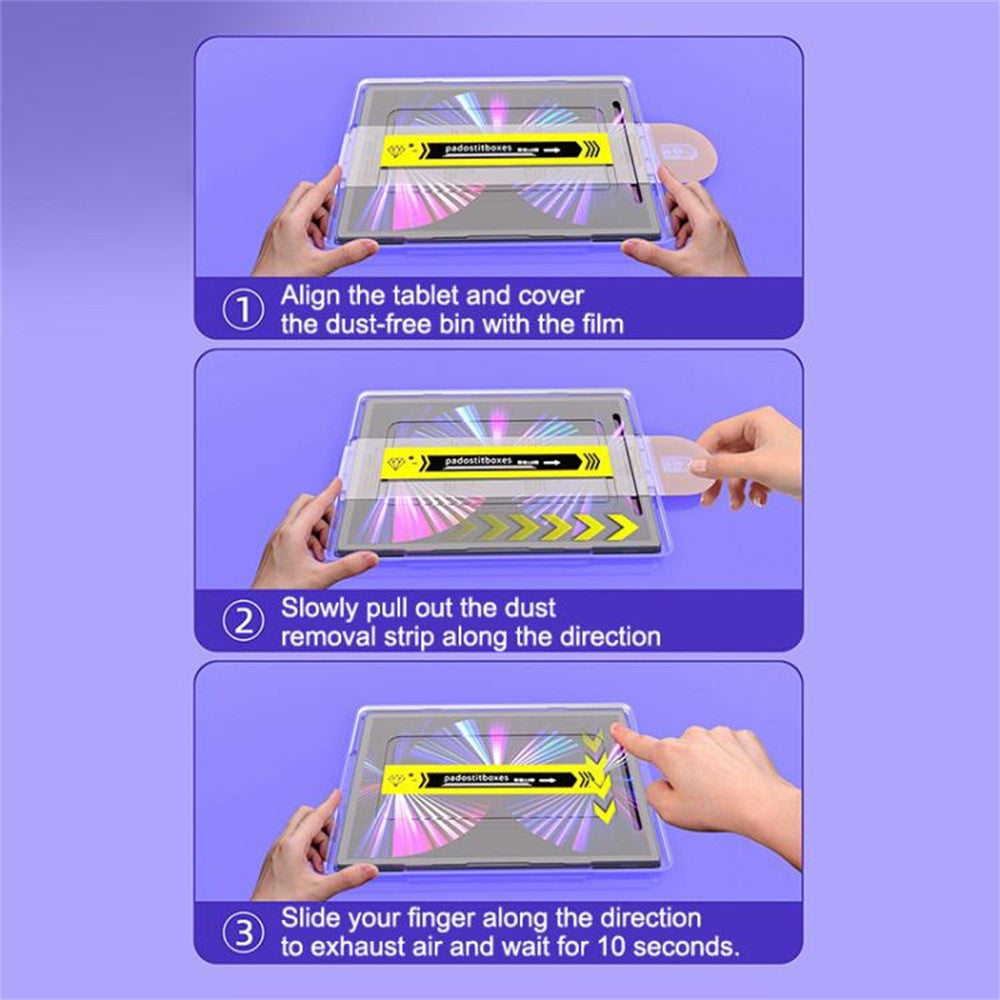 Screen Protector For iPad 10.2 (2021)  /  (2020)  /  (2019) Tempered Glass HD Film with Automatic Dust Removal Tool